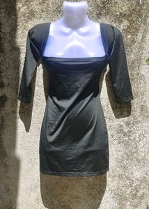 Black Lace Back Mini Dress