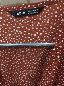 Shein V-neck Top With Tie Up Belt