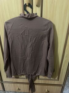 Brown Long Sleeve Top- S