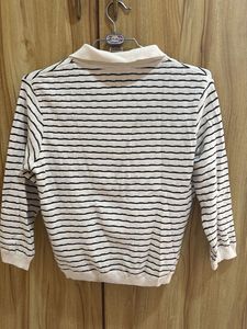 Yousta Striped Knit L Polo Top