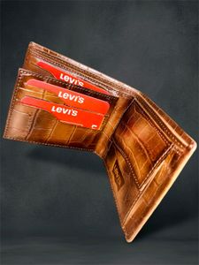 Levis Genuine Leather Wallet Men&#39;s Wooden Box