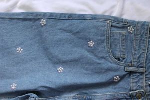Pearl Stones Wide Leg Jeans