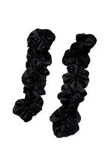 Black Velvet Scrunchies - Set of 10