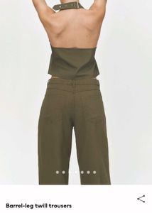 H&amp;M Barrel-leg Twill Trousers (NEW)