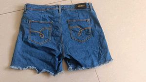 blue denim shorts women
