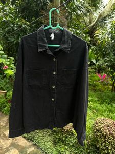 Black Oversized Denim Shirt