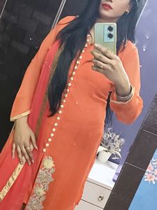 Orange Plazo Set