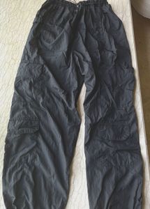 Black Cargo Parachute Pants