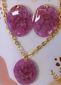 Resin Flower Jewelry Set