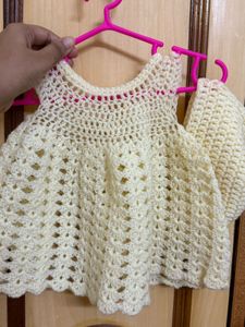 Crochet Baby Dress & Hat Set