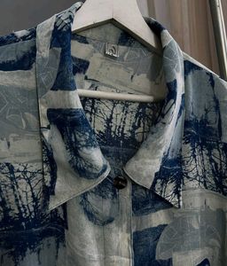 Abstract printed sheer shirt