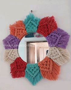 12 Inches Macrame Mirror