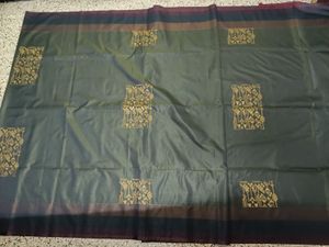 Elegant steel grey and maroon saree