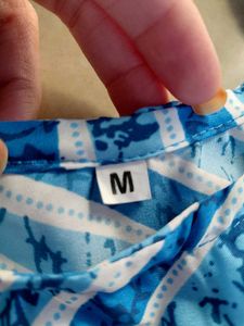 Blue Striped Kurta or white bottoms