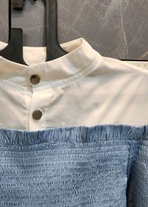 White &amp; Blue Umbrella Shape Top