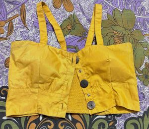 Light Mustard Yellow Crop Top