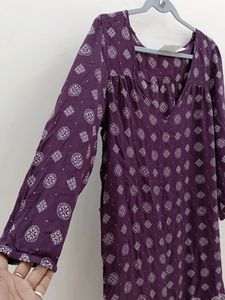 Straight Ladies Kurta || Purple || 40 Bust