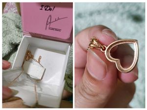 Giva Rose Gold Line Heart Pendant With Box Chain