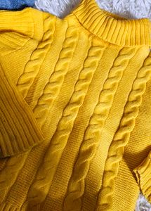 Yellow Cable Knit Sweater