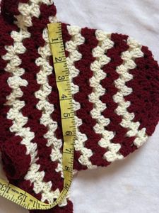 Maroon &amp; Cream Crochet Bucket Hat🍎🤍