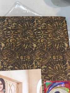 Brown Printed Dress Material