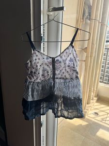Floral & Striped Tiered Tank