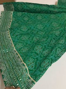 BHADHANI PRINT GREEN KURTI