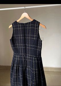 Chic Plaid Sleeveless Tweed Dress