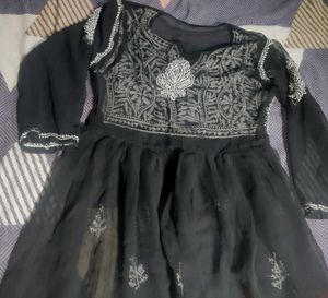 Black Chikankari Short Kurti🖤