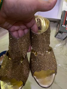 Golden Partywear Heels