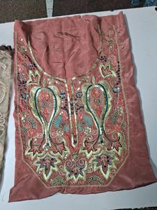 Hand Work Neck  Patches &amp; Net Sleeves