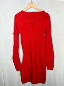 Red Knit Sweater Dress
