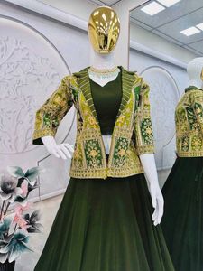 Green Lehenga Choli with Jacket
