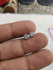 Combo Of 925 Heart&amp; Flower Stud Earrings With