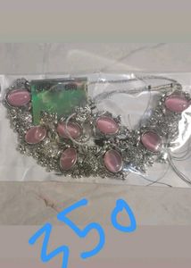 Pink Stone Necklace Set
