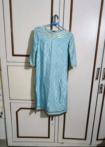W Festive Delight Sky Blue Shimmer Suit
