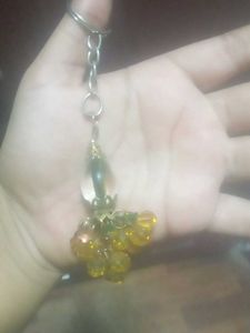 Crystal With Yellow Colored Keychain For Womans