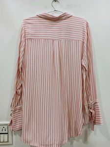 Striped Tie-Sleeve Shirt