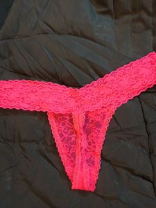 Pink Lace Thong Panty