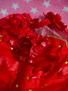 Red Ruffled Party Dress