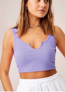 Lilac Ribbed Crop Top