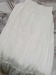 Ethnic White Skirt