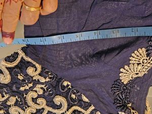Navy Blue Laced Blouse