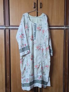 XL Pista Green Floral Print Kurta