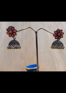 Oxidised Jhumka Earrings