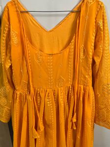 Bright Mustard Anarkali Suit
