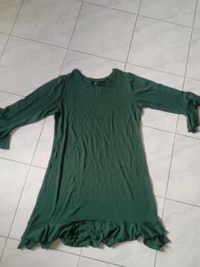 Green Ruffle Hem Dress