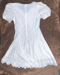 White Eyelet Mini Dress