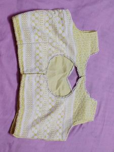 Chikankari Blouse With Moti Work