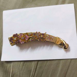 Fancy Banana Clip In Golden color